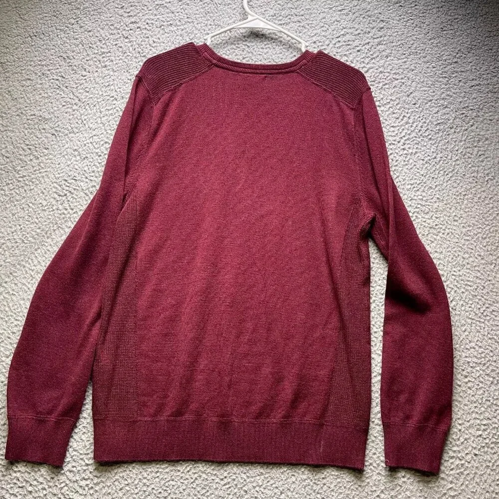 Banana Republic Men's L Sweatshirt Maroon Crew Neck Pullover Cotton Wool